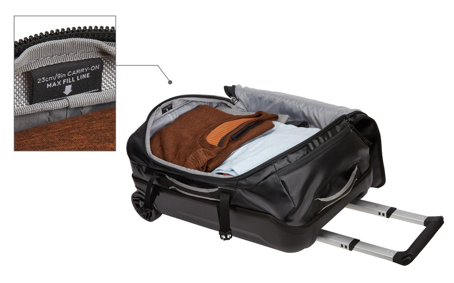 THULE Chasm Carry On gurulós bőrönd 40L Fekete (3204288)