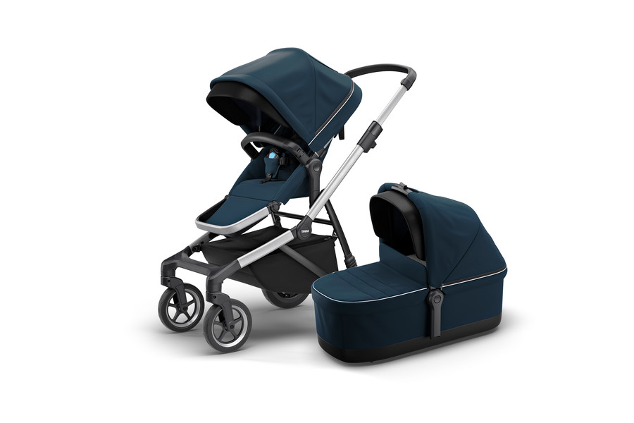 THULE Sleek Babakocsi + Mózeskosár alu-sötétkék (11000010)