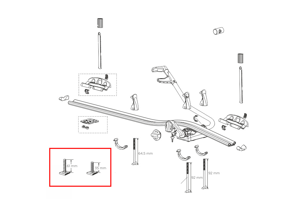 THULE T-csavar készlet ProRide 591, 598 20x20mm (889070) - Kattintásra bezárul -